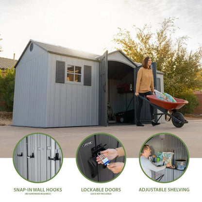 Single Entrance Plastic Shed 15X8