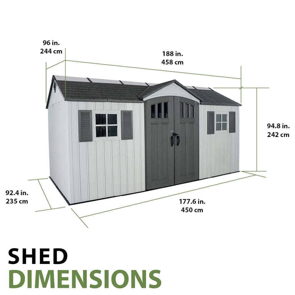 Single Entrance Plastic Shed 15X8