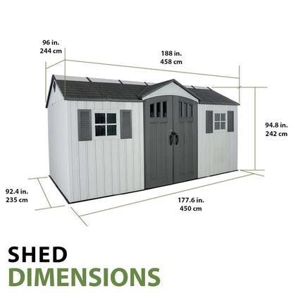 Single Entrance Plastic Shed 15X8